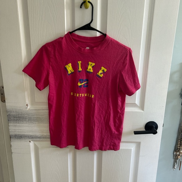 Nike Fuchsia Tee with Yellow Accents - Picture 1 of 2